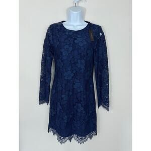 Bobi Black NWT Navy Lace Long Sleeve Mini Dress Sz Small